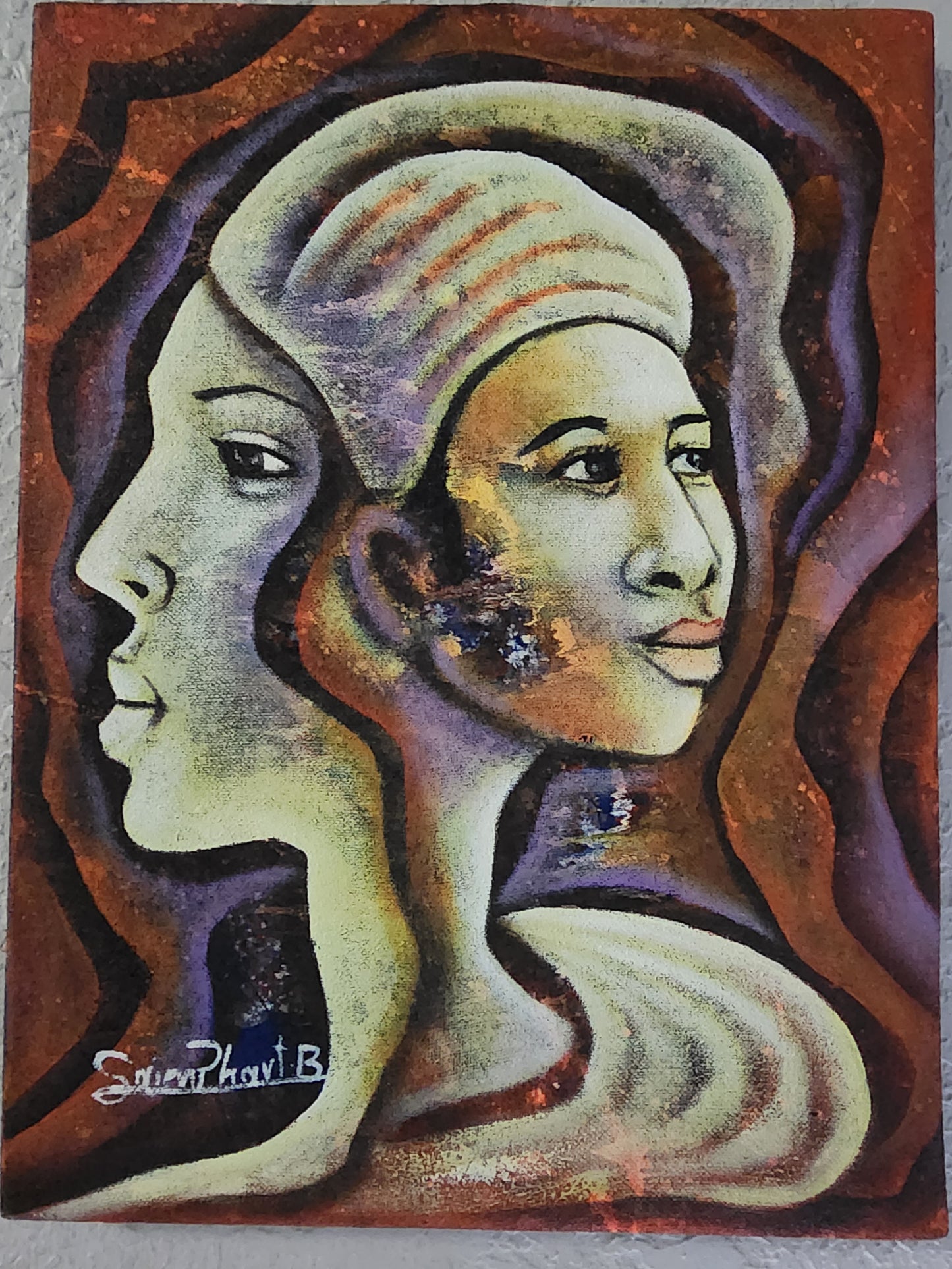 Two female heads